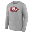 thumbnail image 2 of Men's Christian McCaffrey Gray San Francisco 49ers Icon Player Name & Number Long Sleeve T-Shirt, 2 of 3