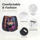 thumbnail image 4 of Balery Colorful Wolf Head A Pantalones cortos deportivos para mujer con forro y dos bolsillos, elásticos, para entrenamiento, gimnasio, yoga-XX-Large, 4 of 7