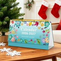 2026 Calendar - Fwttom Desk Calendar, Desk Calendar 2026 to 2027 18 Months Desk Calendar Ornament Standing Flip Calendar for Home Office Supplies Holidays