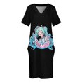 thumbnail image 4 of ¡Camiseta miku dice derechos Trans! T-Shirt _ by céli _ vestido suelto con bolsillo vestidos largos para mujer, 4 of 7