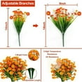 thumbnail image 5 of Sinhoon 8 Bundles Artificial Daisy Flowers UV Resistant Fake Flowers Faux Plastic Greenery Shrub Plant Indoor Outside Hanging Home Garden Decor (Orange), 5 of 7