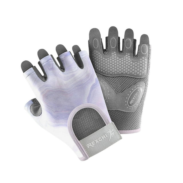 Guantes deportivos de medio para hombre y mujer, guantes deportivos para ciclismo, guantes de entrenamiento para levantamiento de pesas de verano , púrpura