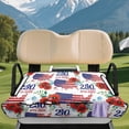 thumbnail image 3 of XYZCANDO 250th Anniversary American Flag Floral Golf Cart Seat Cover | 4 Pockets Non-Slip Washable Universal Accessory for 2-Seat Golf Cart, 3 of 9