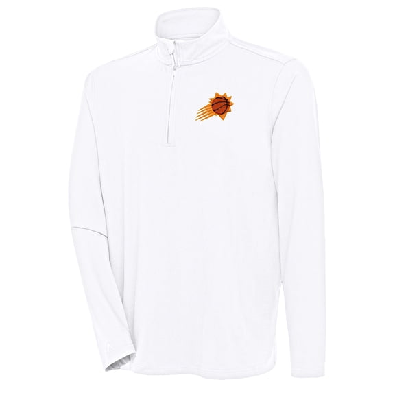 Men's Antigua White Phoenix Suns Hunk Quarter-Zip Pullover Top