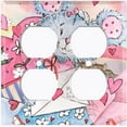 thumbnail image 2 of Metal Light Switch Wall Plate Outlet Cover (Love Letter Friend Teddy Bear Heart Flowers - Double Duplex), 2 of 2