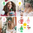 thumbnail image 2 of 5Pcs Christmas Straw Cover For Cup Silicone Straw Topper Compatible With 40 Oz Tumbler Reusable Straw Cover Cap For 10Mm Cup Accessories Straw Cap Diameter 1Cm/0.39Inch Glass&Bottle Home Decor, 2 of 7