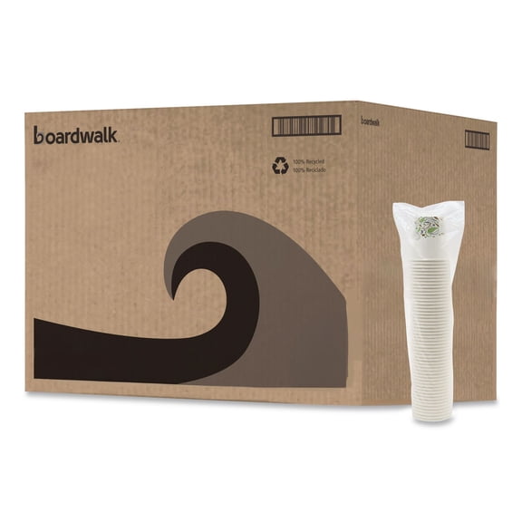 Boardwalk Deerfield Printed Paper Hot Cups, 10 oz, 20 Cups/Sleeve, 50 Sleeves/Carton -BWKDEER10HCUP