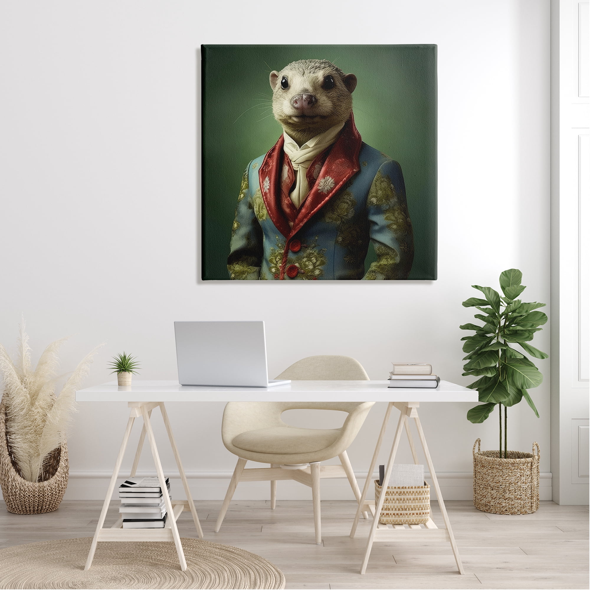 Stupell Industries Classy Animal Fashion Portrait Animals & Insects Painting Gallery Wrapped Canvas Art Print Wall Art, 36 x 36