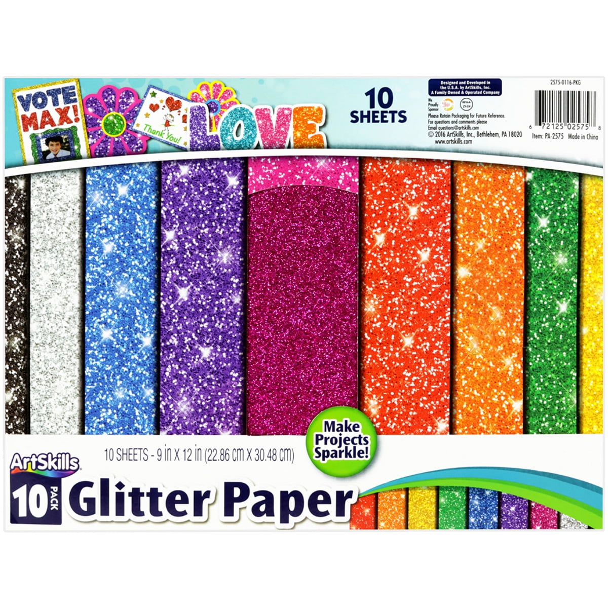Artskills Glitter Paper 9"X12" 10/PkgMultiColor Walmart Canada