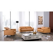 Yellow Genuine Leather Sofa Set 3Pcs EK155-YO American Eagle Modern