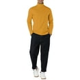 thumbnail image 2 of MODA NOVA Big & Tall Men's Solid Color Turtleneck Long Sleeve Pullover Tops Dark Yellow XL(46), 2 of 5