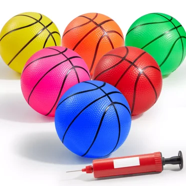 6 Pcs Mini Basketballs for Kids Colorful 5" Small Basketball Toys for over the Door Basketball Hoop Inflatable Rubber Ball for Indoor & Outdoor Sports, Party Favor Gifts for Toddler