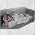 thumbnail image 5 of Butterfly Soft Flannel Fleece Blanket, Girl Power Lettering and Flower Symbol Leaves Pattern on Plain Backdrop, Cozy Plush for Indoor and Outdoor Use, 60" x 80", White and Multicolor, by Ambesonne, 5 of 5