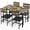 Gray, variant on Mvvte 5-Piece Dining Table Set with Upholstered Padded Chairs, Industrial Kitchen Table Set with 4 Chairs for Small Space, Apartment, Mix Brown