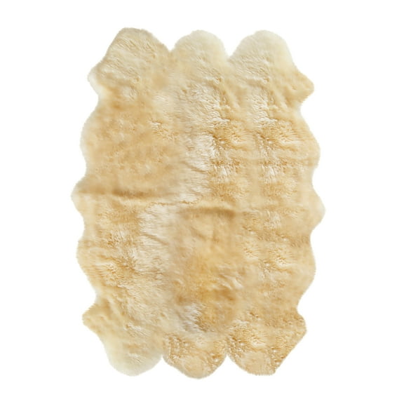 69" x 72" x 2" Gold, Sheepskin - Area Rug