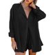 thumbnail image 1 of Txlixc Blusa de manga larga de color sólido y pantalones cortos de cintura elástica Txlixc  moda, 1 of 7