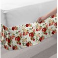 thumbnail image 2 of Roses Bed Skirt, Romantic Nostalgic Composition with Flourishing Rose Bouquets Vintage Style Floral, Elastic Bedskirt Dust Ruffle Wrap Around for Bedding Decor, 4 Sizes, Multicolor, by Ambesonne, 2 of 2
