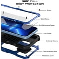 thumbnail image 2 of Funda de metal para iPhone 13 Pro Max, resistente, de aluminio, para exteriores, con protector de pantalla y cámara, de grado militar (azul, iPhone 13 Pro Max), 2 of 6