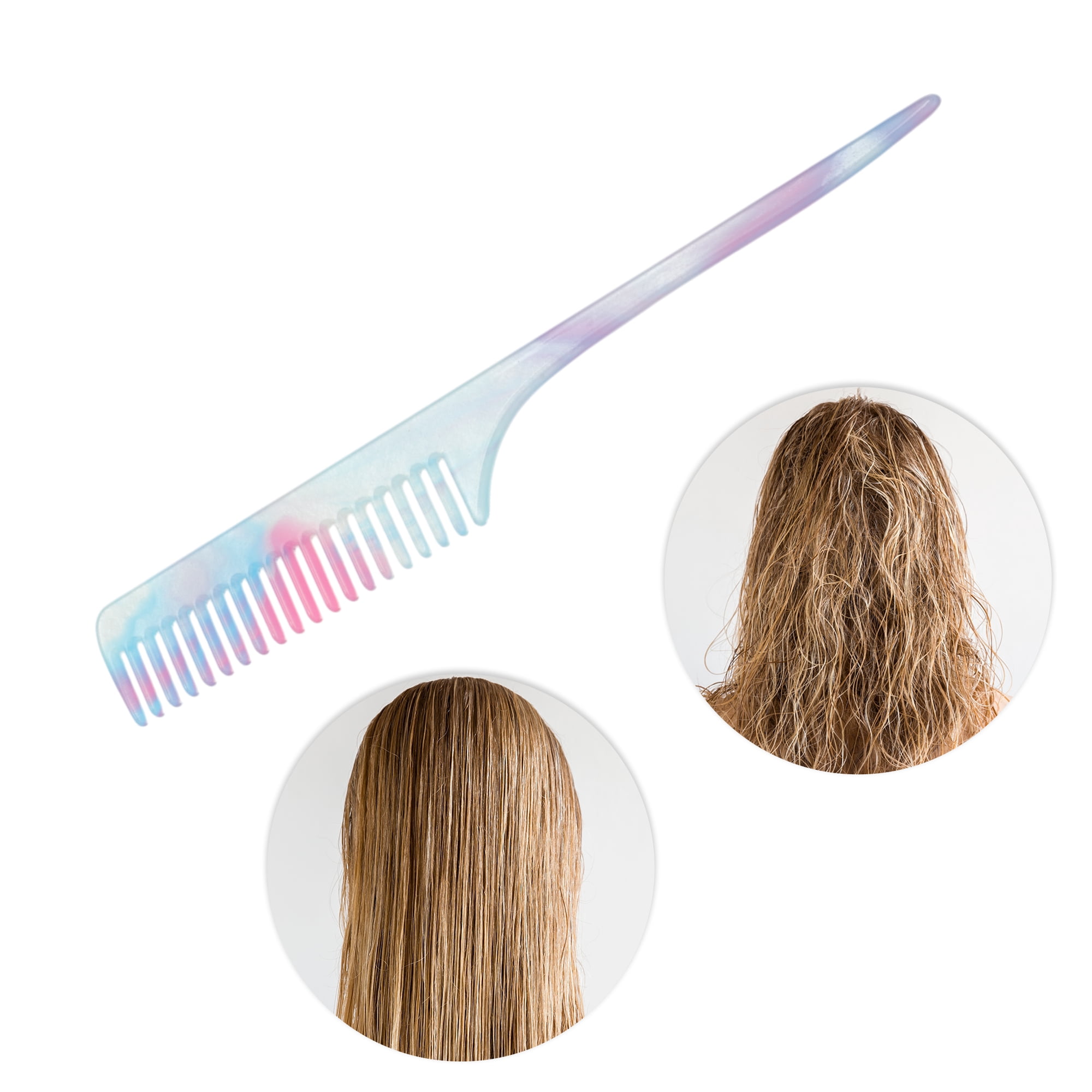 Unique Bargains 1 Pc Simple Vintage Rat Tail Comb for All Hair Types Pink, Blue