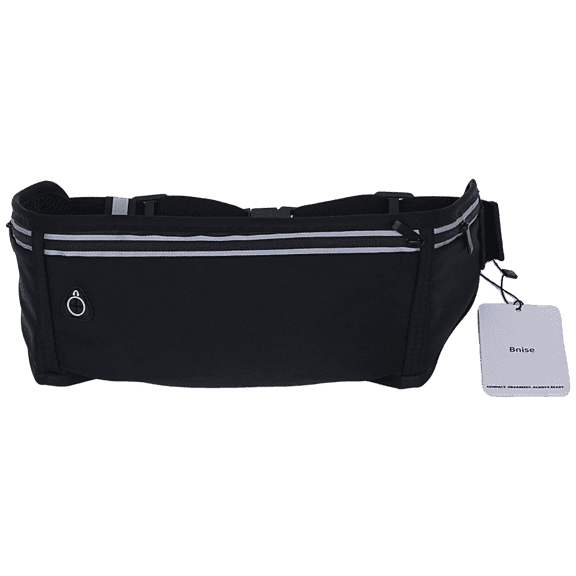 Bnise Waist Bags (Black) – Lightweight & Adjustable Sports Fanny Pack for Running, Cycling, Travel – Hands-Free Phone/Wallet/Keys Storage – Unisex Stylish Belt Bag