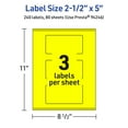 thumbnail image 6 of Avery Printable Rectangle Labels, Neon Yellow, 2.5" x 5", 240ct, 6 of 11