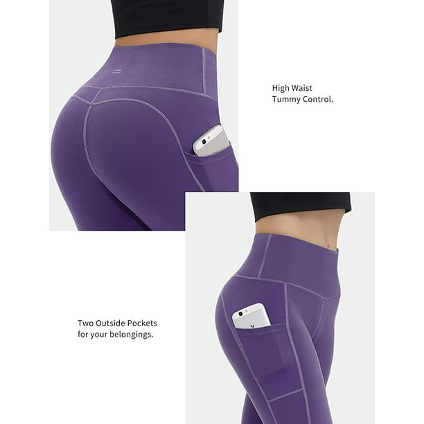 Yoga Pants for Women Leggings with Side Pockets Workout Running Tights 