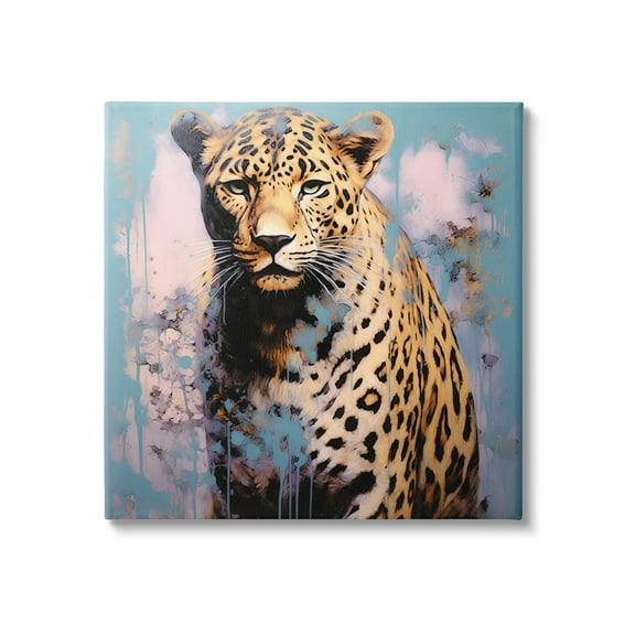 Stupell Industries Cheetah & Abstract Hues Animals & Insects Painting Gallery Wrapped Canvas Art Print Wall Art, 17 x 17