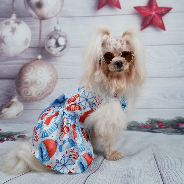 Xmarks Bowknot Dog Christmas Outfits Girl Dog Holiday Dress Lightweight Puppy  Clothes Pet Apparel Doggie Costume Cat Clothing - Walmart.com