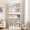 White, variant on PB Wave Bookcase, 5-Tier Tall Narrow Storage Shelf with Fluted Panels, White/Natural Wood/Reddish Brown, for Living Room, Bedroom, Home Office
