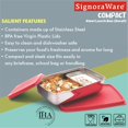 thumbnail image 4 of Stainless Steel Compact Small Steel Lunch Box - Red, 150ml+550ml | Two Compartments With Airtight Lid - Leak Resistant, Microwave Safe, 4 of 4