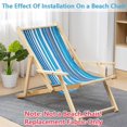 thumbnail image 4 of Sillas de playa plegables de lona con rayas azules para patio, sillas de exterior de repuesto, 115 x 43 cm, reclinables y portátiles., 4 of 7