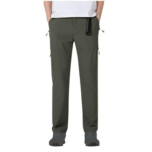Men's Pants Cleanrance! Summer Pants for Men Mens Casual Slacks Mens Outdoor Cargo Hiking Pants with Belt and Zipper Pockets Lightweight Waterproof Quick Dry Fishing Tactical Pant