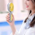 thumbnail image 3 of Yuarrent ventilador de mano personal recargable portátil enfriamiento del cuello clima cálido estudio silencioso enfriador con pilas rosa Electrodomésticos Amarillo Yuarrent HA063723-03B, 3 of 6