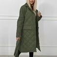 thumbnail image 4 of HTNBO Women's Mid-Long Quilted Wrap Coat Hooded Long Sleeve Puffer Jacket Winter Warm Padded Down Coats Elegant Outerwear, 4 of 5