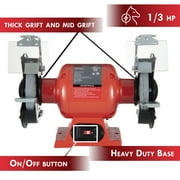 Promaker 6in Bench Grinder PRO-EB250 Voltage - Frequency: 120V - 60Hz Amperage: 2.1AMP Power: 250W(1/3HP) Speed: 3400rpm Chuck size: 6in x 3/4in x 1/2in Weight: 26.40Lb Cord: 6.5ft