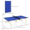 thumbnail image 4 of Soozier Full Size Ping Pong Table, Folding Table Tennis Table, Blue, 4 of 9