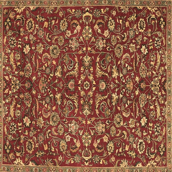 Ahgly Company Indoor Square Persian Brown Traditional Area Rugs, 3' Square