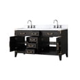thumbnail image 3 of Laurel 60 in W x 22 in D Black Oak Double Bath Vanity, Carrara Marble Top, and Faucet Set, 3 of 4
