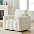 thumbnail image 3 of S-HOME Versatile Armchair Teddy Fabric Sofa With Soft Cushioning, For Living Rooms, Bedrooms, Home Offices And Contemporary Spaces, Off White, 3 of 10