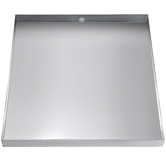 KFFKFF 32x30x2.5" Washer Pan, 18 GA Thick, 304 Stainless Steel, Durable Drip Tray with Drain Hole & Hose Adapter