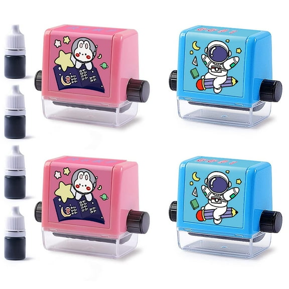 4PCS Smart Math Roller Stamps,Teaching Stamps for Kids,Math Practice Stamps,Addition Subtraction Multiplication Division Math Learning Stamps Within 100,for Preschool Kindergarten Classroom Supplies.