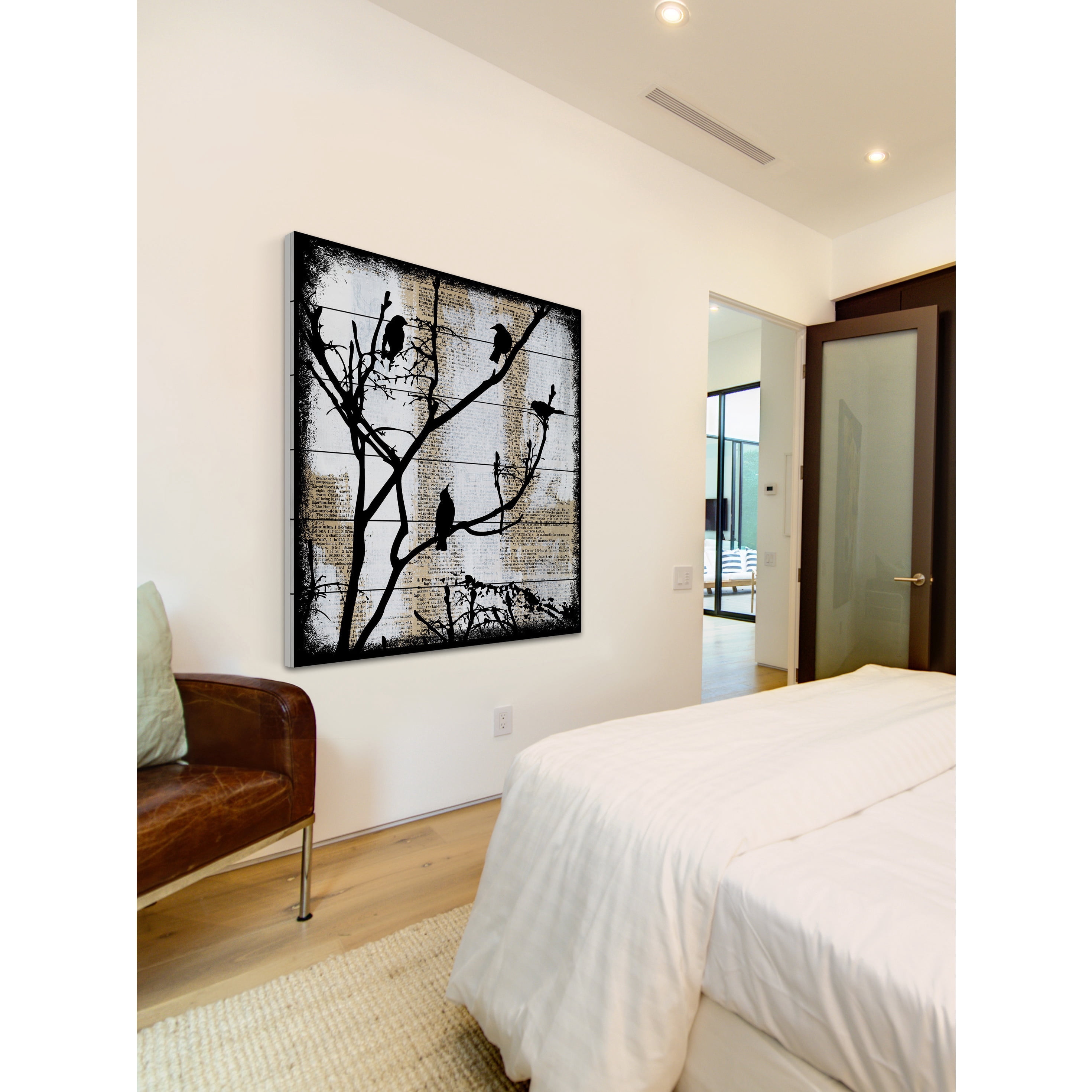 Marmont Hill "Bird Committee" by Vicki Butler Painting Print on White Wood