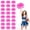 Rose red+white, variant on Cheer Pom Poms 22 Pcs with Handle, Cheerleading Handheld Squad Pompoms for Sports Team Cheer Spirit Games Dance Party Adults