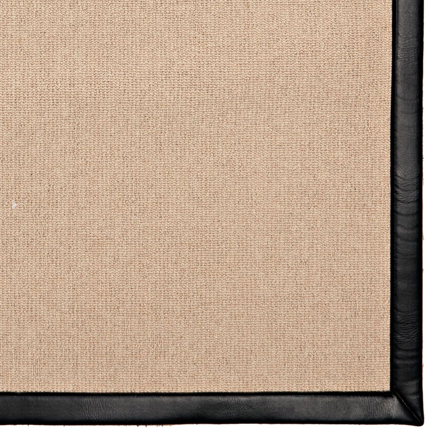 Athena Natural Wool & Black PU 1'10" x 2'10" Accent Rug