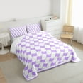 thumbnail image 3 of Castle Fairy Kids Teens Minimalist Geometric Grid 3 Pieces Queen Comforter Set,Minimalist Ultra Soft Bedding Sets,Abstract Stripes Bedding Comforter Set Breathable,Microfiber Bedroom Decor, 3 of 8