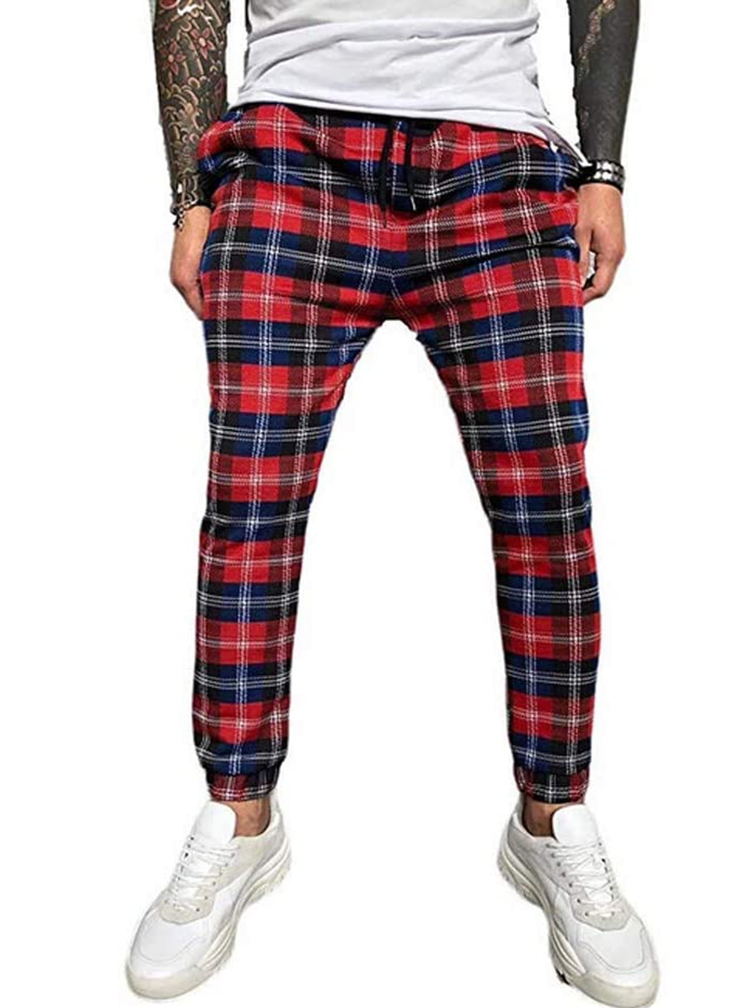 mens plaid pants green