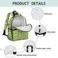 thumbnail image 4 of Football and Blast Green Pattern Cute School Backpack Bag for School with Padded Back and Adjustable Shoulder Straps 15.25"x11.5"x5.25", 4 of 5