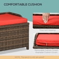 thumbnail image 6 of Outsunny Wicker Storage Bench Deck Box with Comfortable Cushion, Red, 6 of 9