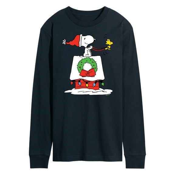 Peanuts - Snoopy & Woodstock House Sleigh - Men's Long Sleeve T-Shirt