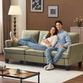 thumbnail image 5 of Ktaxon 83" Sofa with 3 Seater, Faux Suede Couch with Deep Seat, Ergonomic Design, Removable Cushions for Living Room Bedroom Office, Olive Green, 5 of 8